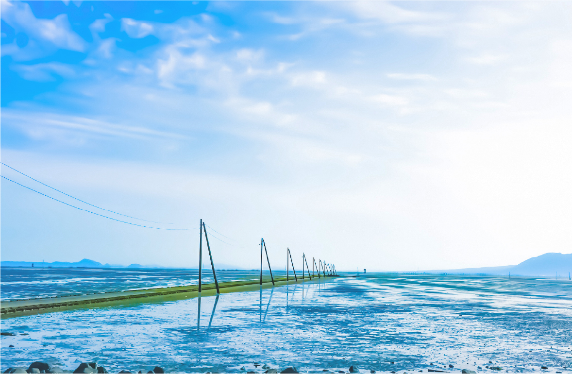 岱明海床路の風景